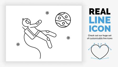 Editable real line icon of a stick figure spacemanのイラスト素材