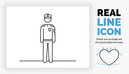Editable line icon of a police officerのイラスト素材