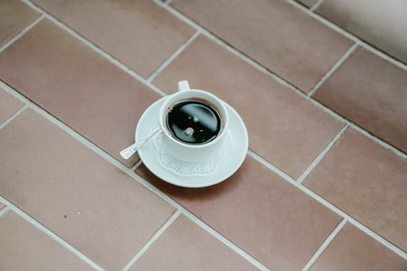 Coffee cup in coffee shop - Vintage effect style pictures.の写真素材