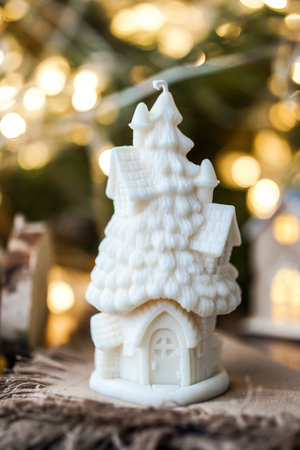 Christmas and New Year Decoration, Soy wax candleの写真素材