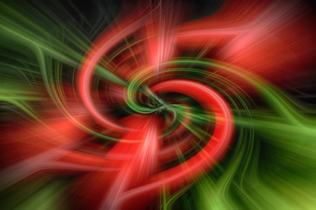 Color waves and rays in different shades. Red, black and green tones. An excellent background image for your computer or phone, or a decorative element on the wall.の写真素材