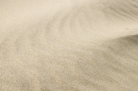 Golden sand dunes and ripples closeup at the beach.