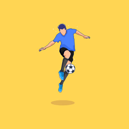 Soccer player kicking ball Vector illustrationのイラスト素材