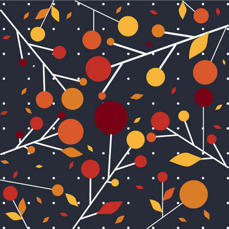 Seamless geometric polka dot pattern with autumn color
