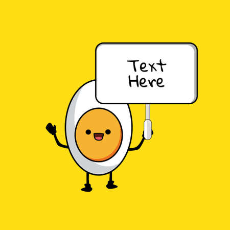 Cute happy smiling egg character illustrationのイラスト素材