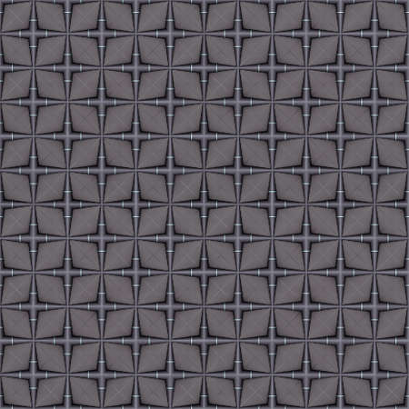 Seamless metallic grid pattern in a modern decor style. (3D Rendering)の写真素材
