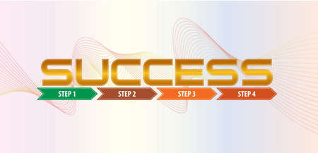 success step illustration, with step by step arrow. easy to modifyのイラスト素材