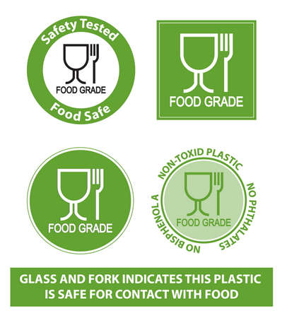 Plastic recycling symbols for food gradeのイラスト素材