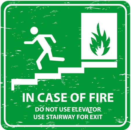 Fire emergency exitのイラスト素材