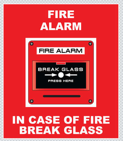 Fire alarm in case of fire break glassのイラスト素材
