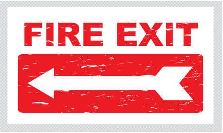 Emergency Exit or FIre exit in vintage style. easy to remove scratch.のイラスト素材