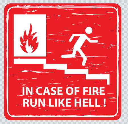 emergency exit Sign fire exit emergency exit fire assembly point evacuation lane.のイラスト素材