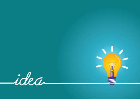 Idea vector illustration with green bright backgroundのイラスト素材