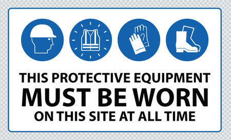 Construction Site Mandatory Signsのイラスト素材