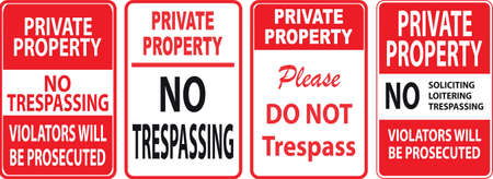 Set of Trespassing sign.のイラスト素材
