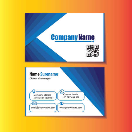 modern blue name cardのイラスト素材