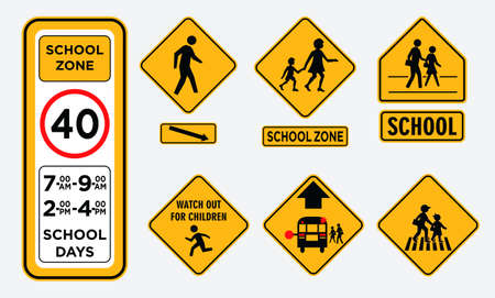 set of school zone street or pedestrian area.