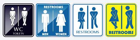 set of restroom placard sign. easy to modifyのイラスト素材