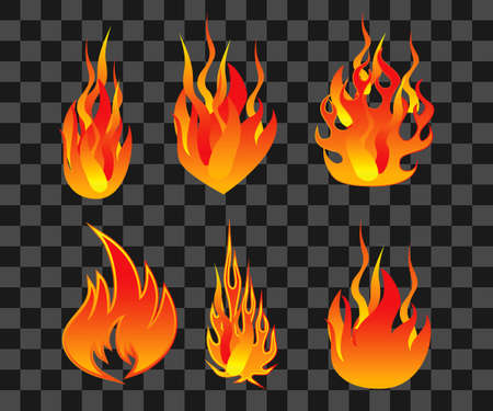 set of bonfire flame. easy to modifyのイラスト素材
