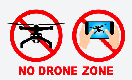 set of no drone zone sign. easy to modifyのイラスト素材