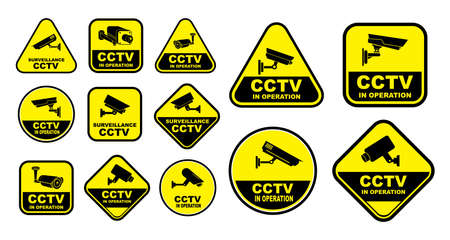 Set of Various Security Camera or cctv for street, home and building concept. easy to modifyのイラスト素材