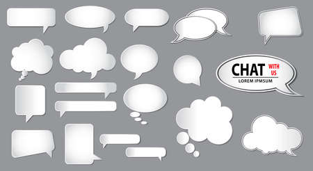 set of empty bubbles speech concept or white comic bubble. easy to modifyのイラスト素材