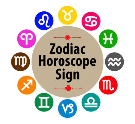 set of zodiac horoscope collection. easy to modifyのイラスト素材