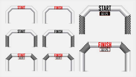 set of inflatable arches start and finish line. easy to modifyのイラスト素材