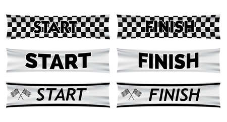 set of start and finish banner line for marathon run concept. easy to modifyのイラスト素材