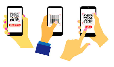 set of various bar code or set of packaging label bar code or qr codes. eps 10,   easy to modifyのイラスト素材