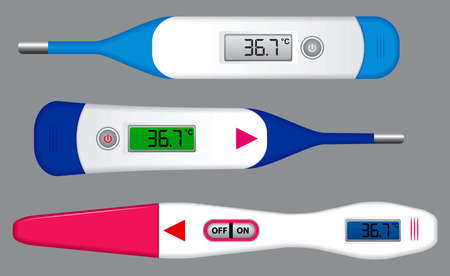 set of thermometer in various style. eps 10 vector, easy to modify