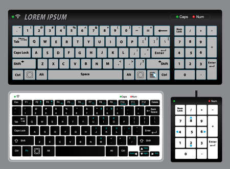 set of realistic keyboard pc or keyboard pad notebook or Realistic keyboard   with alphabet concept. eps 10 vector, easy to modifyのイラスト素材
