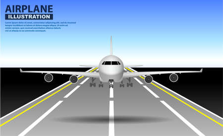 set of realistic airplane mock up or landing and take off commercial airplane or airplane business concept. eps 10 vector, easy to modifyのイラスト素材
