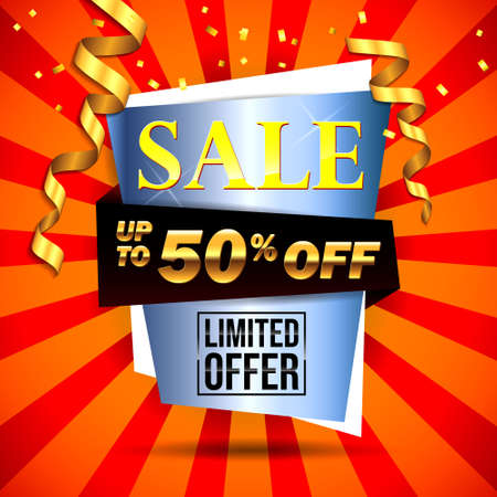 set of realistic big sale banner or banner template special offer or black friday discount banner. eps vectorのイラスト素材