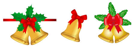 set of realistic decorative christmas isolated or design element christmas theme or christmas ribbon decoration concept. eps vectorのイラスト素材