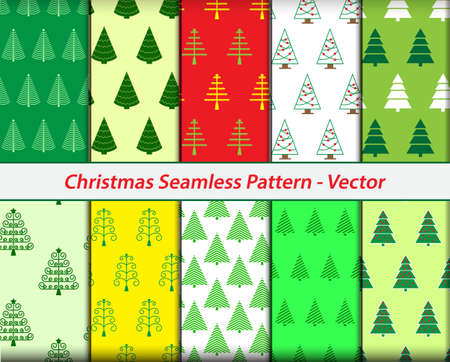 set of realistic seamless christmas pattern or seamless background theme or color full pattern christmas. eps vectorのイラスト素材