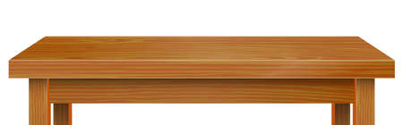 realistic pine wood tabletop isolated or brown wooden table top or  montage table display detailed. eps vectorのイラスト素材