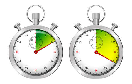 set of realistic stopwatch or competition equipment measure or sport stopwatch silver stop and go....