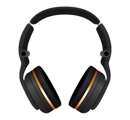realistic stereo headphone isolated on white backgroundのイラスト素材