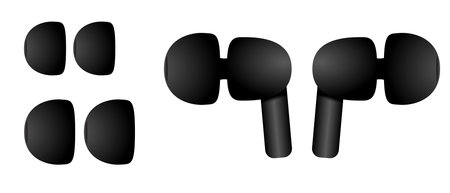 realistic stereo headphone isolated on white backgroundのイラスト素材