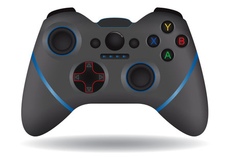 set of gamepads console retro for pc games isolated.のイラスト素材