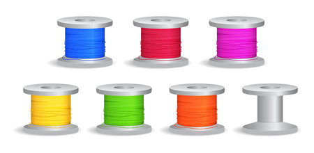 set of realistic sewing supplies for tailoring. eps vectorのイラスト素材