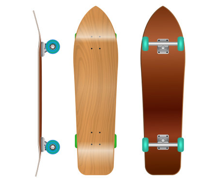set of realistic skateboard deck template isolated. eps vectorのイラスト素材