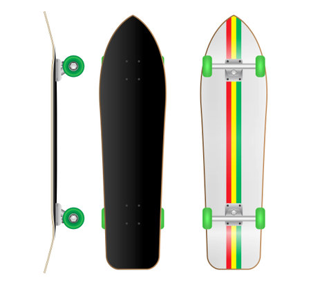set of realistic skateboard deck template isolated. eps vectorのイラスト素材