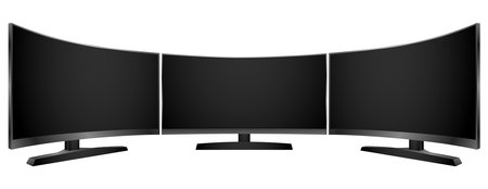 realistic of tv led lcd isolated or lcd plasma wide screen tv mockup. 3d renderの写真素材