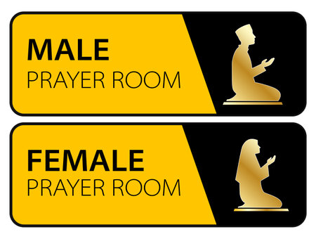 set of  mosque icon or prayer room sign isolated. Epsのイラスト素材