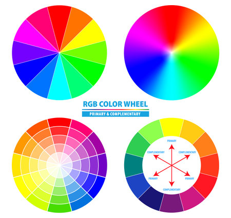 Colorful pie chart set. Vector illustration. Isolated on white background.のイラスト素材