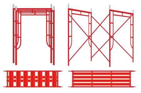 Set of orange construction scaffolding isolated. Eps Vectorのイラスト素材