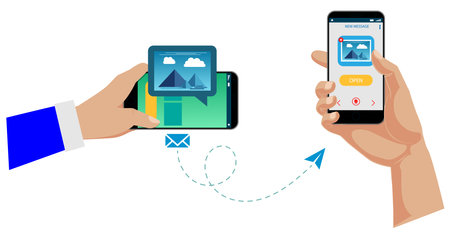 Set of Direct Message Process concept. Eps Vectorのイラスト素材