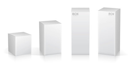 White box for product. Vector illustration isolated on a white background.の写真素材